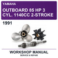 1991 Yamaha Outboard 85 Hp 3 Cyl. 1140CC 2-Stroke Workshop Service & Repair Manual