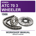 1986 Honda ATC 70 3 Wheeler Workshop Service & Repair Manual