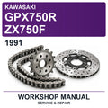1991 Kawasaki GPX750R ZX750F Workshop Service & Repair Manual