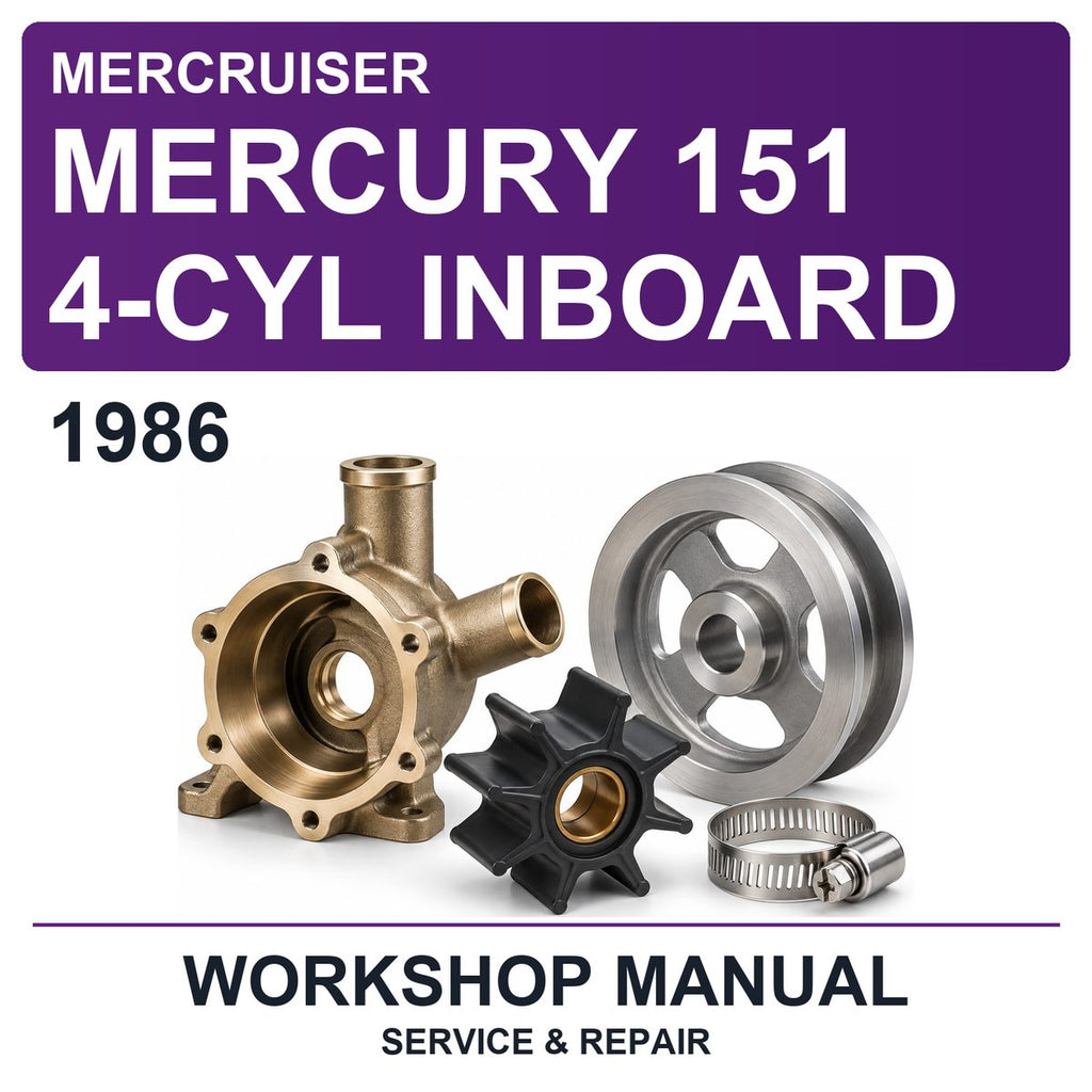 1986 Mercury Mercruiser 151 4-CYL Inboard Workshop Service & Repair Manual