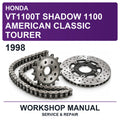 1998 Honda VT1100T Shadow 1100 American Classic Tourer Workshop Service & Repair Manual