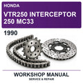1990 Honda VTR250 Interceptor 250 MC33 Workshop Service & Repair Manual