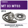 2012 Yamaha MT 03 MT03 Workshop Service & Repair Manual