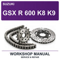 Suzuki GSX R 600 K8 K9 Workshop Service & Repair Manual