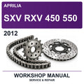 2012 Aprilia SXV RXV 450 550 Workshop Service & Repair Manual