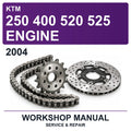 2004 KTM 250 400 520 525 Engine Workshop Service & Repair Manual