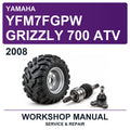 2008 Yamaha YFM7FGPW Grizzly 700 ATV Workshop Service & Repair Manual