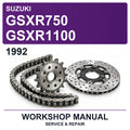 1992 Suzuki GSXR750 GSXR1100 Workshop Service & Repair Manual