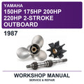 1987 Yamaha 150HP 175HP 200HP 220HP 2-Stroke Outboard Workshop Service & Repair Manual