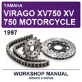 1997 Yamaha Virago XV750 Xv 750 Motorcycle Workshop Service & Repair Manual