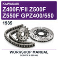 1985 Kawasaki Z400F/FII Z500F Z550F GPZ400/550 Workshop Service & Repair Manual