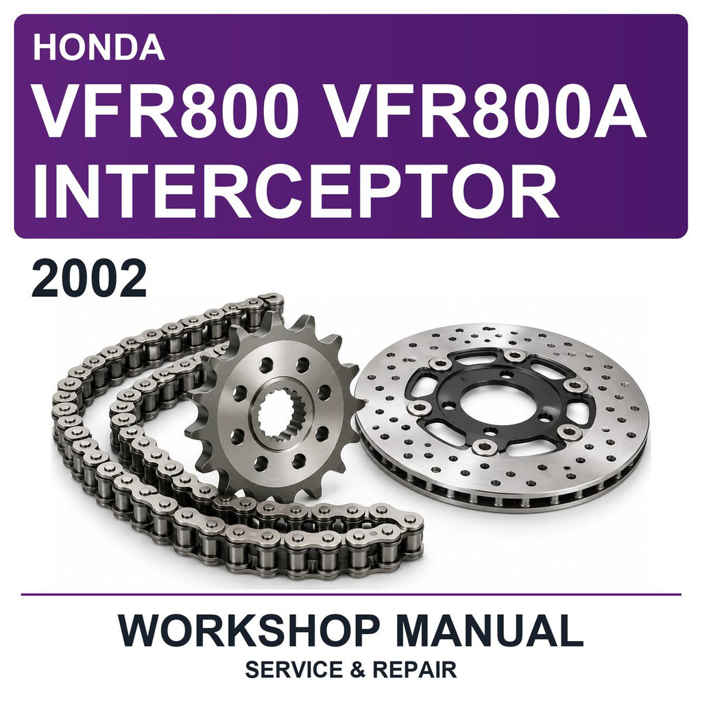 2002 Honda VFR800 VFR800A Interceptor Workshop Service & Repair Manual