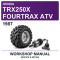 1987 Honda TRX250X Fourtrax ATV Workshop Service & Repair Manual