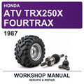 1987 Honda ATV TRX250X Fourtrax Workshop Service & Repair Manual