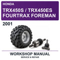 2001 Honda TRX450S / TRX450ES Fourtrax Foreman Workshop Service & Repair Manual