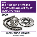 2009 KTM 400 EXC 400 XC-W 450 XC-W 530 EXC 530 XC-W Motorcycle Workshop Service & Repair Manual