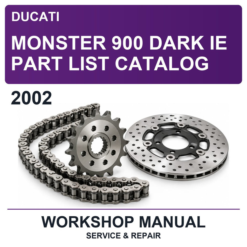 2002 Ducati Monster 900 Dark Ie Part List Catalog Workshop Service & Repair Manual