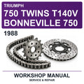 1988 Triumph 750 Twins T140V Bonneville 750 Workshop Service & Repair Manual