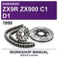 1999 Kawasaki ZX9R ZX900 C1 D1 Workshop Service & Repair Manual