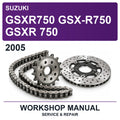 2005 Suzuki GSXR750 GSX-R750 Gsxr 750 Workshop Service & Repair Manual