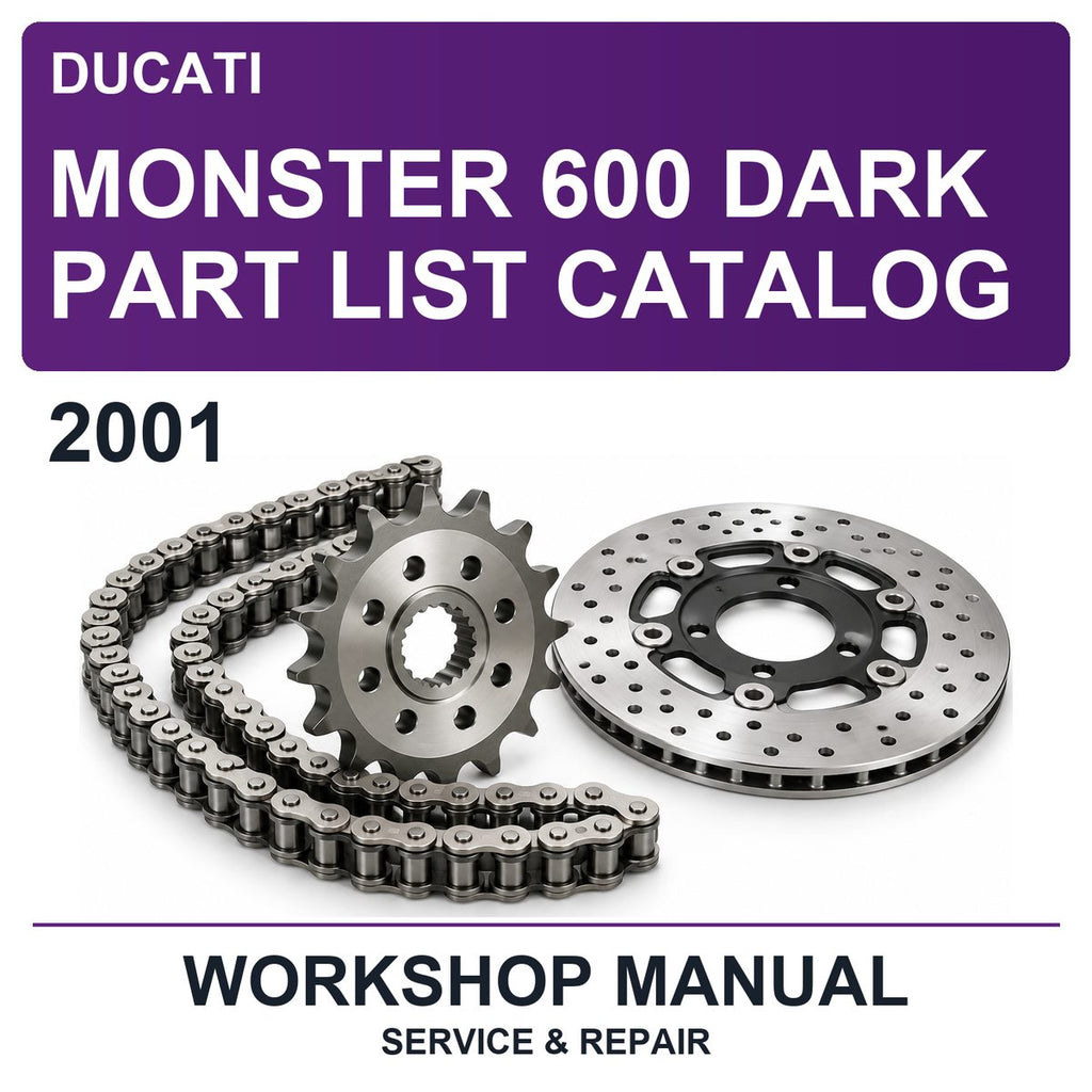2001 Ducati Monster 600 Dark Part List Catalog Workshop Service & Repair Manual