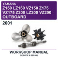 2001 Yamaha Z150 LZ150 VZ150 Z175 VZ175 Z200 LZ200 VZ200 Outboard Workshop Service & Repair Manual