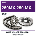 1991 KTM 250MX 250 MX Workshop Service & Repair Manual