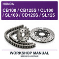 Honda CB100 / CB125S / CL100 / SL100 / CD125S / SL125 Workshop Service & Repair Manual