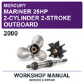 2000 Mercury Mariner 25HP 2-Cylinder 2-Stroke Outboard Workshop Service & Repair Manual
