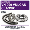 2007 Kawasaki VN 900 Vulcan Classic Workshop Service & Repair Manual