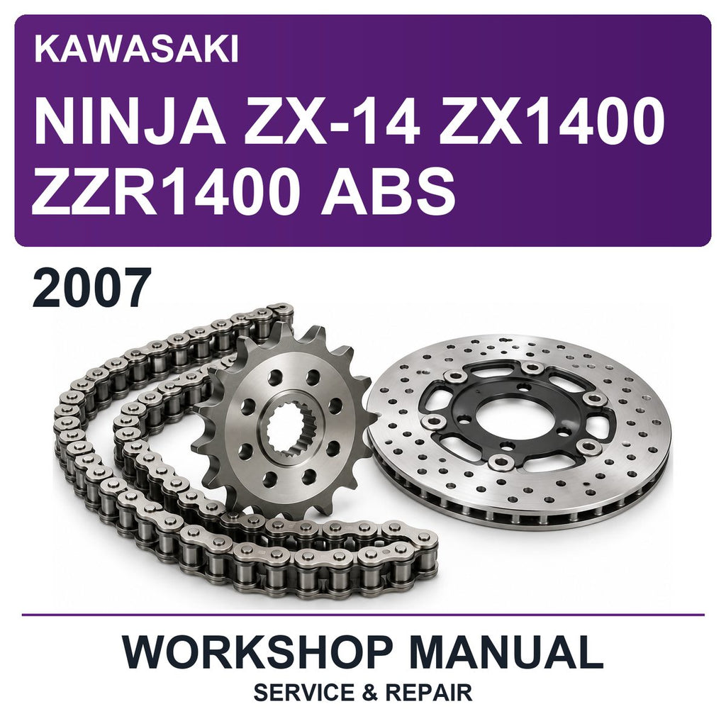 2007 Kawasaki Ninja ZX-14 ZX1400 ZZR1400 ABS Workshop Service & Repair Manual