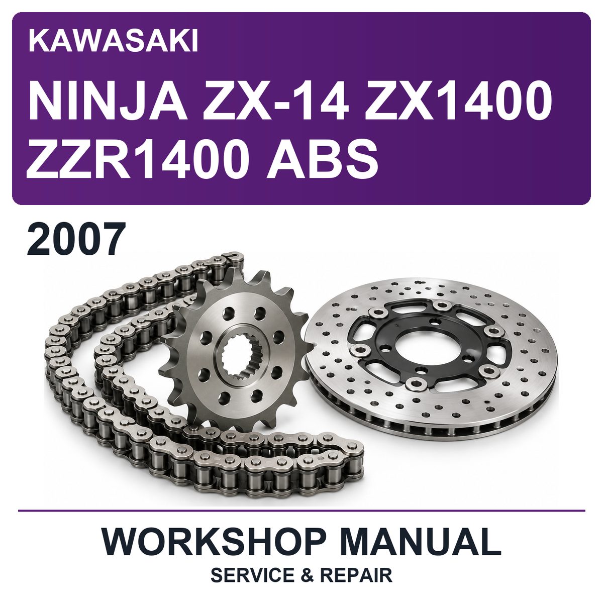 2007 Kawasaki Ninja ZX-14 ZX1400 ZZR1400 ABS Workshop Service & Repair Manual