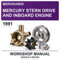 1991 Mercury Mercruiser Stern Drive And Inboard Engine Workshop Service & Repair Manual