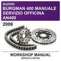 2006 Suzuki Burgman 400 Manuale Servizio Officina AN400 Workshop Service & Repair Manual