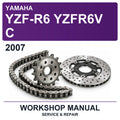 2007 Yamaha YZF-R6 YZFR6V C Workshop Service & Repair Manual