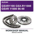 Suzuki GSXR1100 GSX-R11000 Gsxr 11000 86-98 Workshop Service & Repair Manual