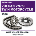 1996 Kawasaki Vulcan VN750 Twin Motorcycle Workshop Service & Repair Manual