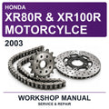 2003 Honda XR80R & XR100R Motorcylce Workshop Service & Repair Manual