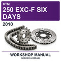 2010 KTM 250 EXC-F SIX Days Workshop Service & Repair Manual