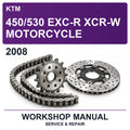 2008 KTM 450/530 EXC-R XCR-W Motorcycle Workshop Service & Repair Manual