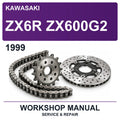 1999 Kawasaki ZX6R ZX600G2 Workshop Service & Repair Manual
