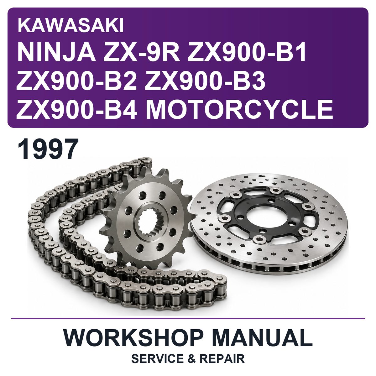 1997 Kawasaki Ninja ZX-9R ZX900-B1 ZX900-B2 ZX900-B3 ZX900-B4 Motorcycle Workshop Service & Repair Manual