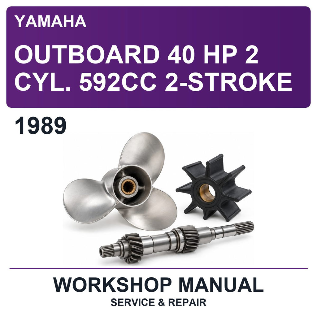 1989 Yamaha Outboard 40 Hp 2 Cyl. 592CC 2-Stroke Workshop Service & Repair Manual