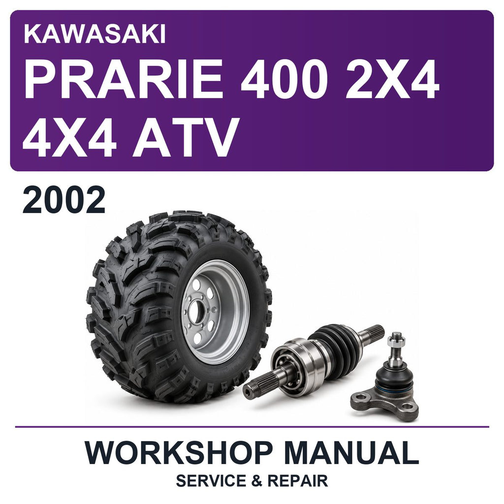 2002 Kawasaki Prarie 400 2X4 4X4 ATV Workshop Service & Repair Manual
