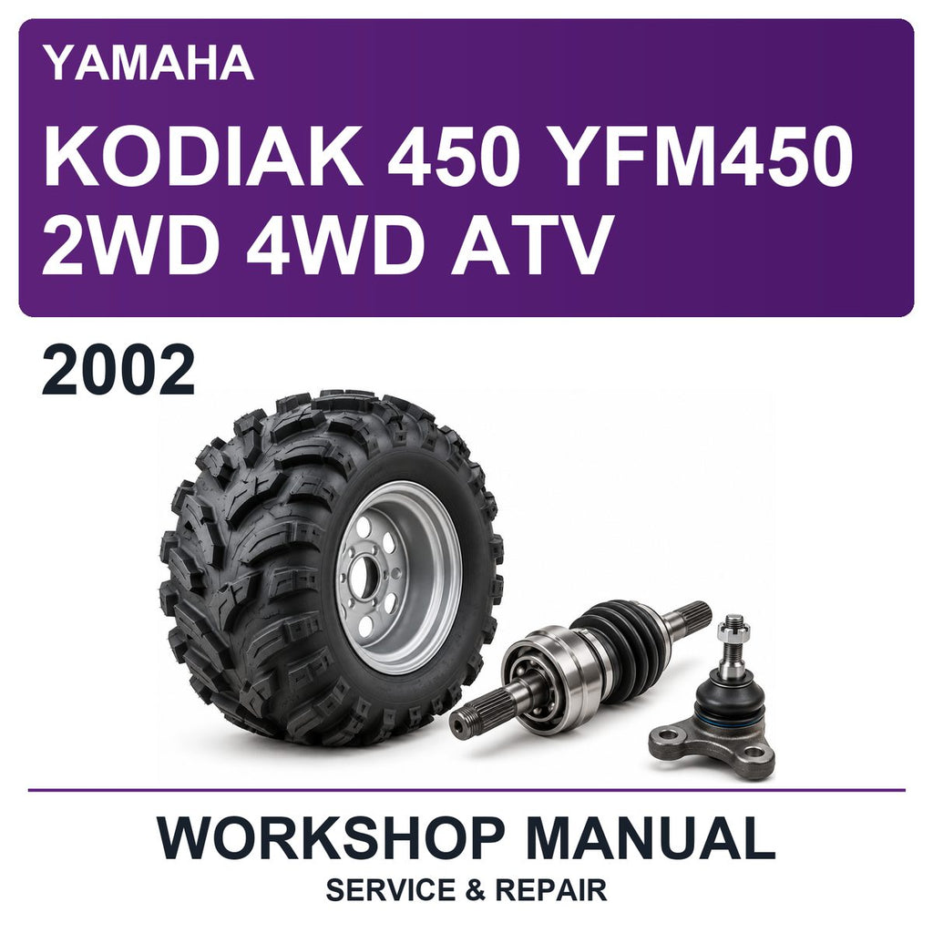 2002 Yamaha Kodiak 450 YFM450 2WD 4WD ATV Workshop Service & Repair Manual