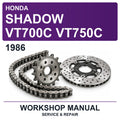 1986 Honda Shadow VT700C VT750C Workshop Service & Repair Manual