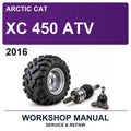 2016 Arctic Cat XC 450 ATV Workshop Service & Repair Manual