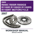 2007 BMW R850C R850R R850GS R1100R R1100GS R1100RS R1100RT Motorcycle Workshop Service & Repair Manual