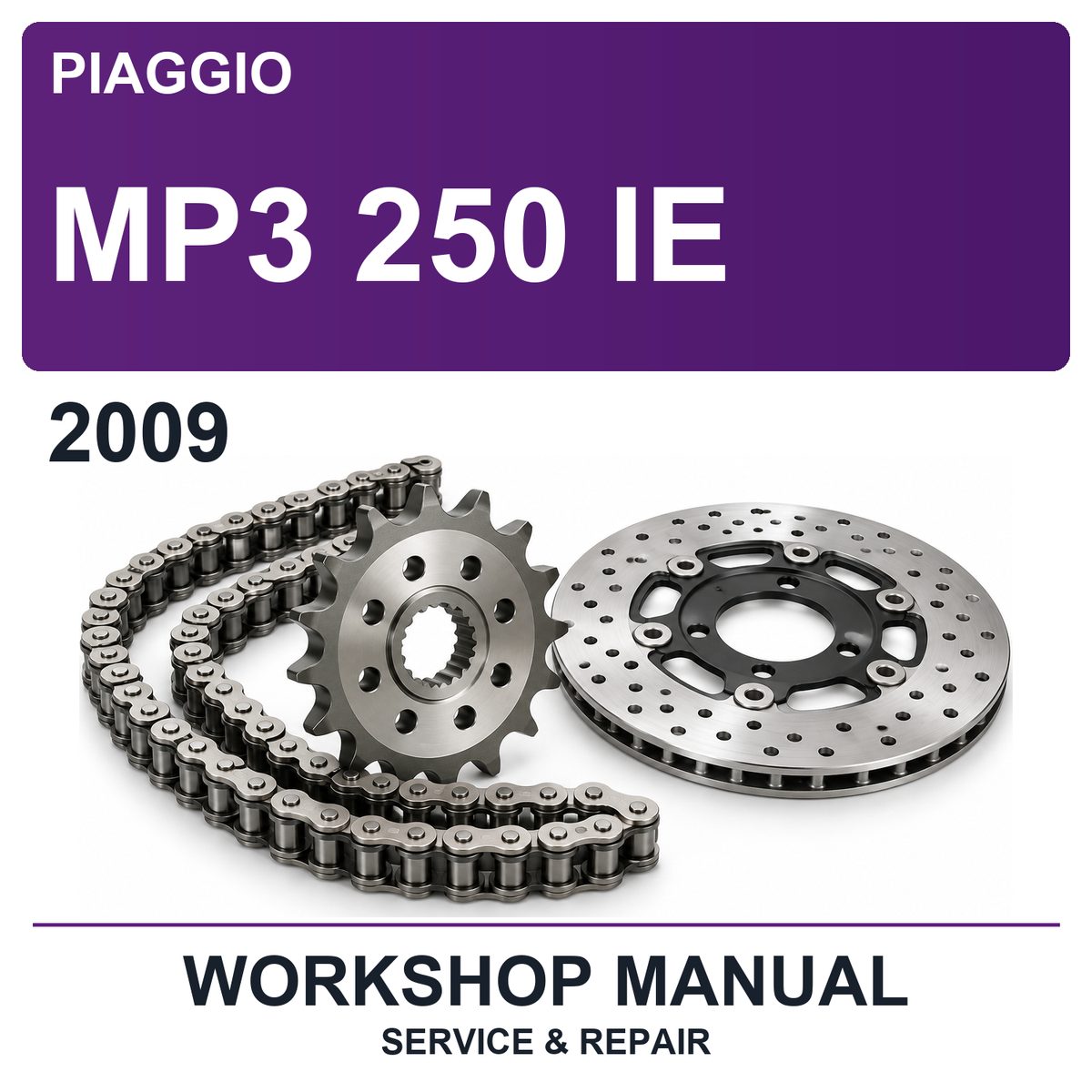 2009 Piaggio MP3 250 Ie Workshop Service & Repair Manual