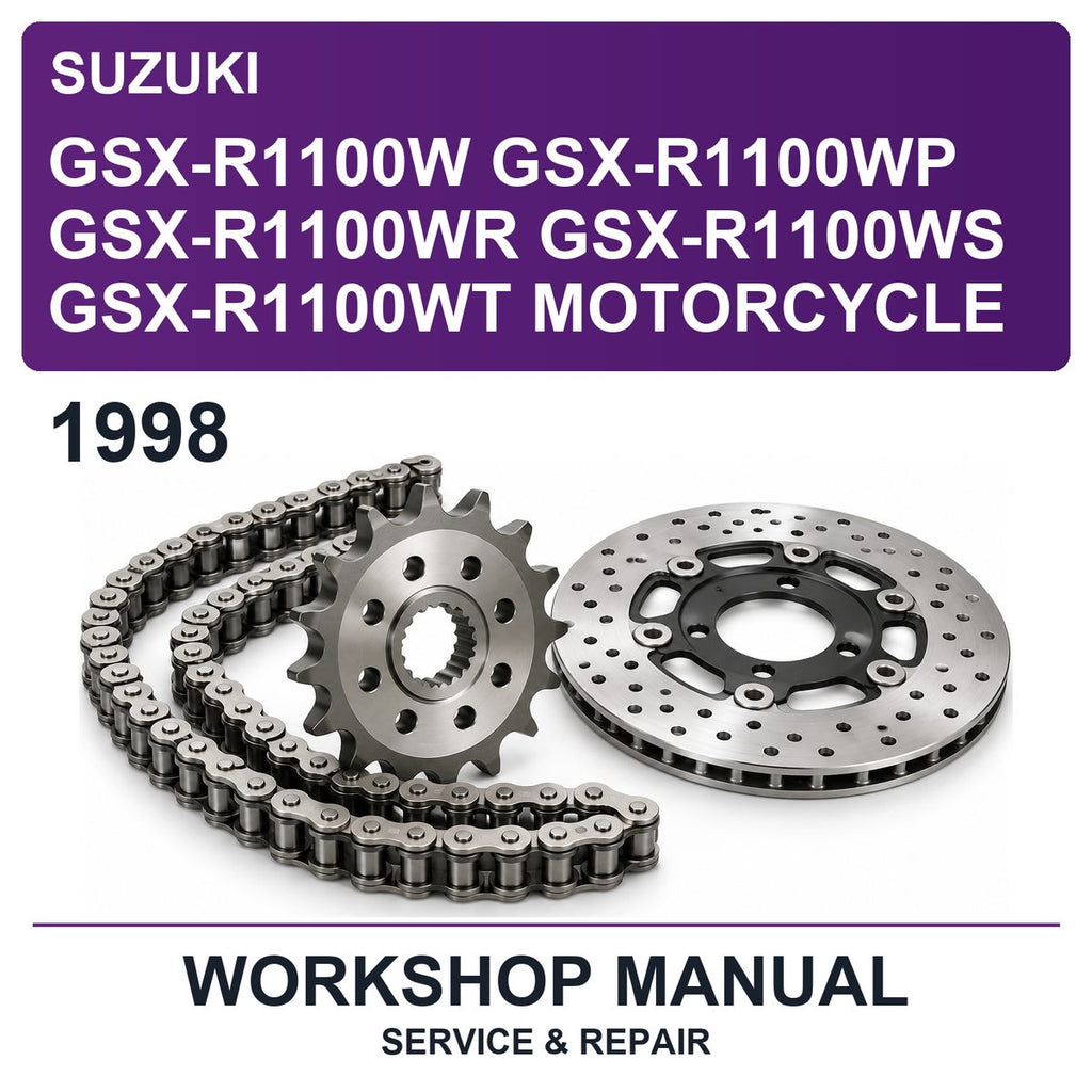 1998 Suzuki GSX-R1100W GSX-R1100WP GSX-R1100WR GSX-R1100WS GSX-R1100WT Motorcycle Workshop Service & Repair Manual